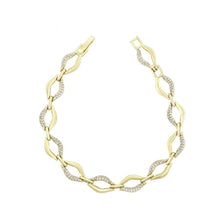 Load image into Gallery viewer, 14 K Gold Plated bracelet with white zirconium - BIJUNET