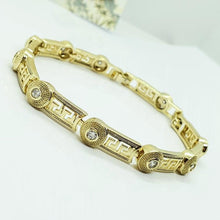 Load image into Gallery viewer, 14 K Gold Plated bracelet with white zirconium - BIJUNET