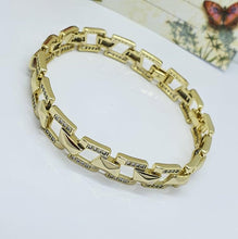 Load image into Gallery viewer, 14 K Gold Plated bracelet with white zirconium - BIJUNET