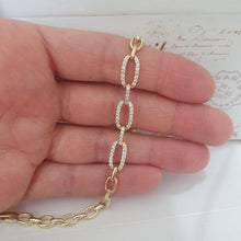 Load image into Gallery viewer, 14 K Gold Plated bracelet with white zirconium - BIJUNET