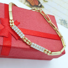 Load image into Gallery viewer, 14 K Gold Plated bracelet with white zirconium - BIJUNET