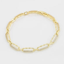 Load image into Gallery viewer, 14 K Gold Plated bracelet with white zirconium - BIJUNET