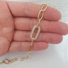 Load image into Gallery viewer, 14 K Gold Plated bracelet with white zirconium - BIJUNET