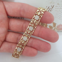 Load image into Gallery viewer, 14 K Gold Plated bracelet with white zirconium - BIJUNET