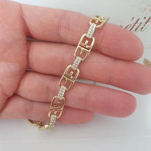 Load image into Gallery viewer, 14 K Gold Plated bracelet with white zirconium - BIJUNET