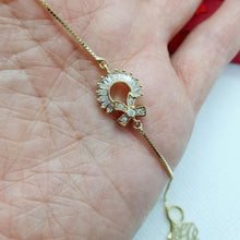 Load image into Gallery viewer, 14 K Gold Plated bracelet with white zirconium - BIJUNET