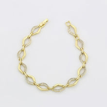 Load image into Gallery viewer, 14 K Gold Plated bracelet with white zirconium - BIJUNET