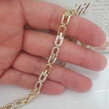 Load image into Gallery viewer, 14 K Gold Plated bracelet with white zirconium - BIJUNET