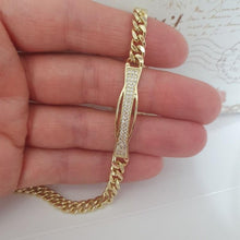 Load image into Gallery viewer, 14 K Gold Plated bracelet with white zirconium - BIJUNET