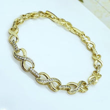Load image into Gallery viewer, 14 K Gold Plated bracelet with white zirconium - BIJUNET
