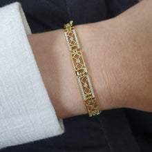Load image into Gallery viewer, 14 K Gold Plated bracelet with white zirconium - BIJUNET