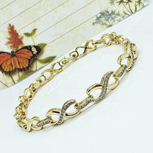 Load image into Gallery viewer, 14 K Gold Plated bracelet with white zirconium - BIJUNET