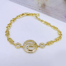 Load image into Gallery viewer, 14 K Gold Plated bracelet with white zirconium - BIJUNET