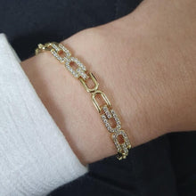 Load image into Gallery viewer, 14 K Gold Plated bracelet with white zirconium - BIJUNET