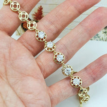 Load image into Gallery viewer, 14 K Gold Plated bracelet with white zirconium - BIJUNET