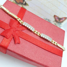 Load image into Gallery viewer, 14 K Gold Plated bracelet with white zirconium - BIJUNET