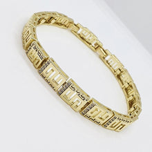 Charger l'image dans la galerie, 14 K Gold Plated bracelet with white zirconium - BIJUNET