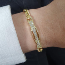 Load image into Gallery viewer, 14 K Gold Plated bracelet with white zirconium - BIJUNET
