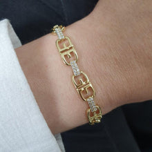 Load image into Gallery viewer, 14 K Gold Plated bracelet with white zirconium - BIJUNET