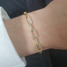 Load image into Gallery viewer, 14 K Gold Plated bracelet with white zirconium - BIJUNET