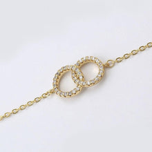Load image into Gallery viewer, 14 K Gold Plated bracelet with white zirconium - BIJUNET