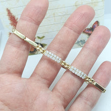 Load image into Gallery viewer, 14 K Gold Plated bracelet with white zirconium - BIJUNET