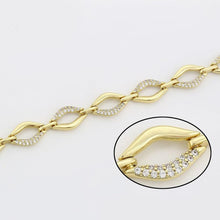 Load image into Gallery viewer, 14 K Gold Plated bracelet with white zirconium - BIJUNET