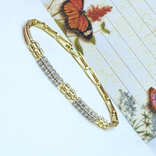Load image into Gallery viewer, 14 K Gold Plated bracelet with white zirconium - BIJUNET