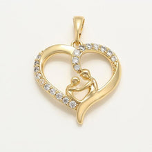 Load image into Gallery viewer, 14 K Gold Plated Brothers pendant with white zirconium - BIJUNET