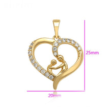 Load image into Gallery viewer, 14 K Gold Plated Brothers pendant with white zirconium - BIJUNET