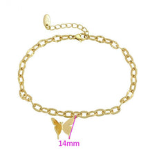 Load image into Gallery viewer, 14 K Gold Plated butterfly chain anklet - BIJUNET