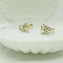 Load image into Gallery viewer, 14 K Gold Plated butterfly earrings with white zirconium - BIJUNET