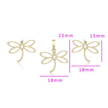 Load image into Gallery viewer, 14 K Gold Plated butterfly pendant and earrings set - BIJUNET