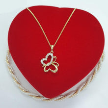 Cargar imagen en el visor de la galería, 14 K Gold Plated Butterfly pendant with white zirconium - BIJUNET