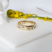 Load image into Gallery viewer, 14 K Gold Plated butterfly ring with white zirconium - BIJUNET