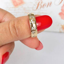 Load image into Gallery viewer, 14 K Gold Plated butterfly ring with white zirconium - BIJUNET