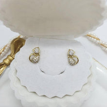 Load image into Gallery viewer, 14 K Gold Plated cat earrings with white zirconium - BIJUNET