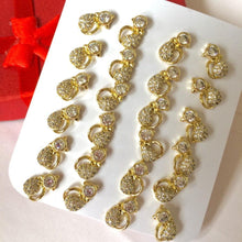 Load image into Gallery viewer, 14 K Gold Plated cat earrings with white zirconium - BIJUNET
