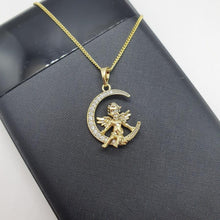 Cargar imagen en el visor de la galería, 14 K Gold Plated Cherub pendant with white zirconium - BIJUNET