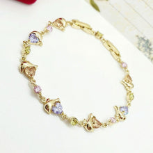 Load image into Gallery viewer, 14 K Gold Plated dolphin bracelet with multicoloured zirconium - BIJUNET