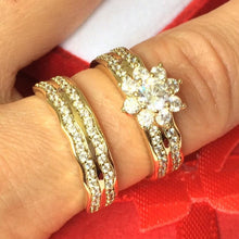 Load image into Gallery viewer, 14 K Gold Plated double ring with white zirconium - BIJUNET
