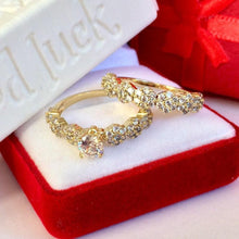 Load image into Gallery viewer, 14 K Gold Plated double ring with white zirconium - BIJUNET