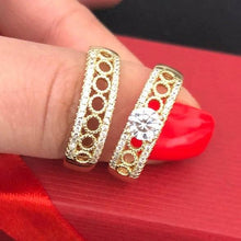 Load image into Gallery viewer, 14 K Gold Plated double ring with white zirconium - BIJUNET