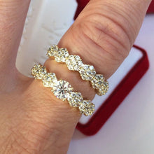 Load image into Gallery viewer, 14 K Gold Plated double ring with white zirconium - BIJUNET