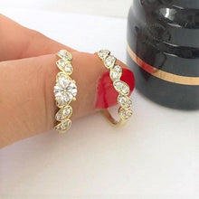 Cargar imagen en el visor de la galería, 14 K Gold Plated double ring with white zirconium - BIJUNET