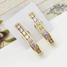 Load image into Gallery viewer, 14 K Gold Plated earrings with colorful zirconium - BIJUNET