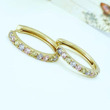 Load image into Gallery viewer, 14 K Gold Plated earrings with coloured zirconium - BIJUNET