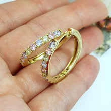 Load image into Gallery viewer, 14 K Gold Plated earrings with coloured zirconium - BIJUNET