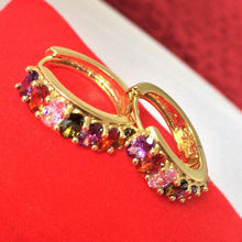 Load image into Gallery viewer, 14 K Gold Plated earrings with multicoloured zirconium - BIJUNET