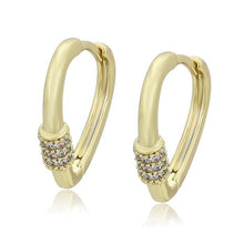 Load image into Gallery viewer, 14 K Gold Plated earrings with white zirconia - BIJUNET